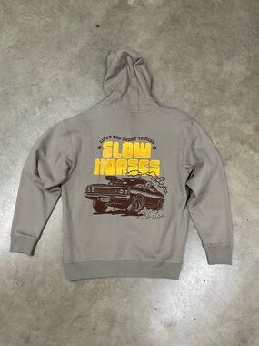 Ariat Taupe Pullover Hoodie with Yellow & Brown Graphic